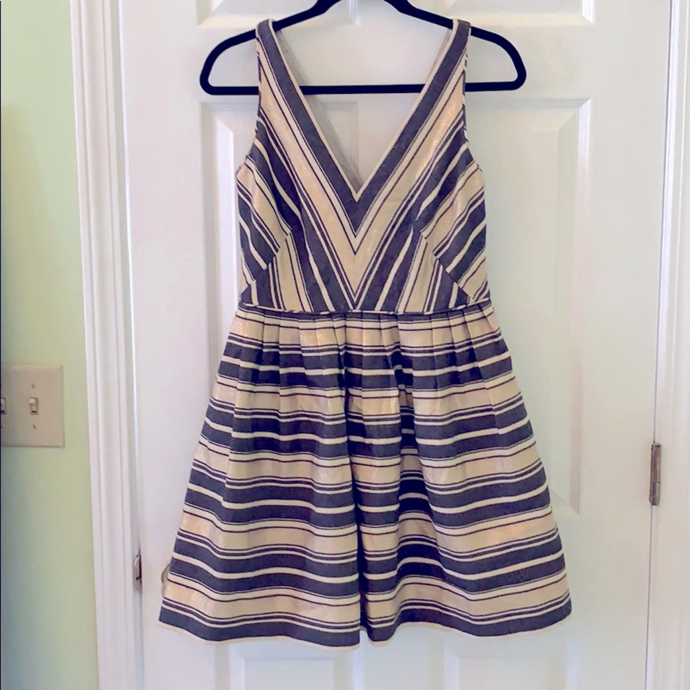 J Crew Gold Sparkle Fit and Flare Party Dress